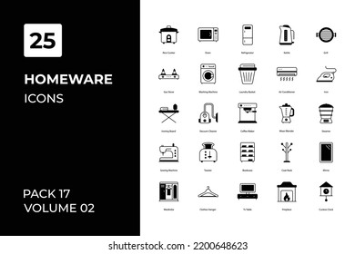 Homeware icons collection. Set contains such Icons as apartment, box, cardboard and more	