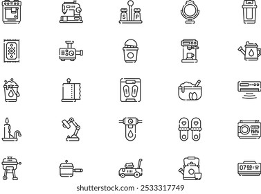 Homeware icons collection is a vector illustration with editable stroke.