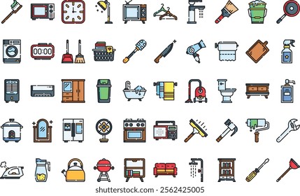 Homeware icons High-Quality Vector Icons Collection with Editable Stroke. Ideal for Professional and Creative Projects.