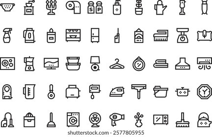 Homeware icons High-Quality Vector Icons Collection with Editable Stroke. Ideal for Professional and Creative Projects.