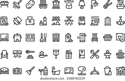 Homeware icons High-Quality Vector Icons Collection with Editable Stroke. Ideal for Professional and Creative Projects.