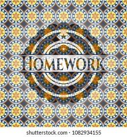  Homework arabesque style emblem. arabic decoration.