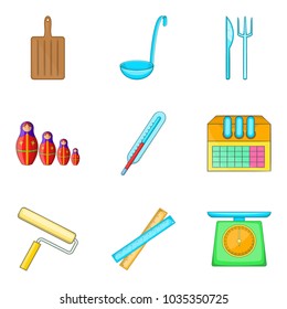 Homework assignment icons set. Cartoon set of 9 homework assignment vector icons for web isolated on white background
