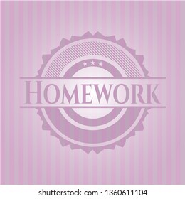 Homework badge with pink background
