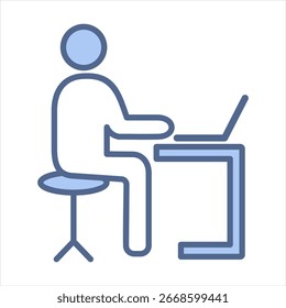 Ilustração de vetor de ícone azul para lição de casa