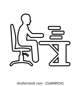 Homework, book, reading outline icon. Line art vector .