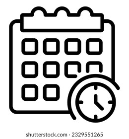 Homework calendar icon outline vector. Child study. Help student