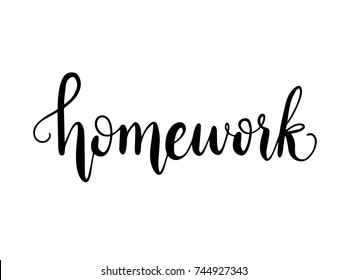 palabra homework en lettering