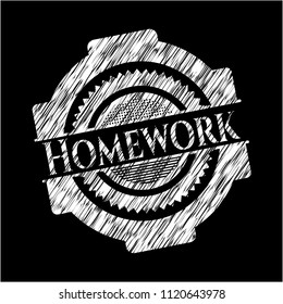 Homework with chalkboard texture