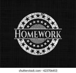 Homework with chalkboard texture