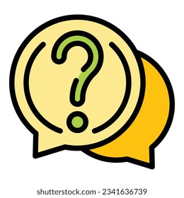 Homework chat icon outline vector. Help study. Teacher parent color flat