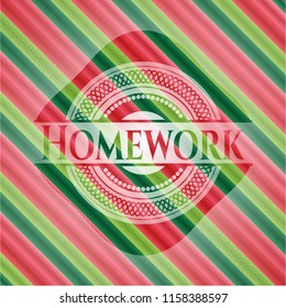 Homework christmas emblem background.