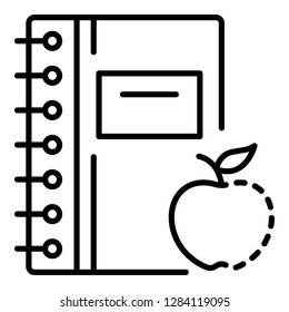 Homework clean notebook icon. Outline homework clean notebook vector icon for web design isolated on white background