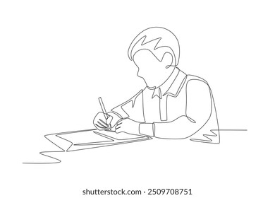 Homework in concept one-line drawing