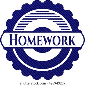 Homework emblem with jean high quality background