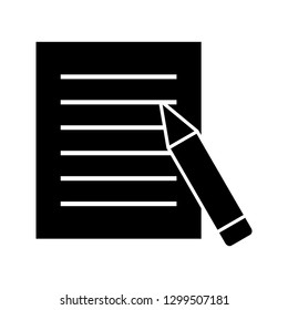 Homework Glyph Black Icon