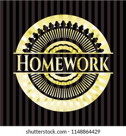 Homework gold shiny badge