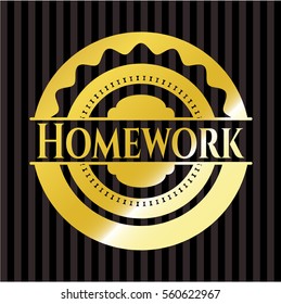 Homework gold shiny badge