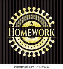 Homework gold shiny badge