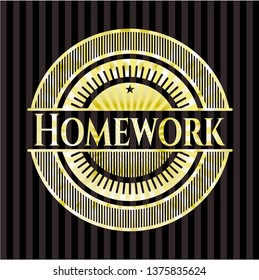 Homework gold shiny emblem