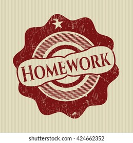 Estampilla de grunge de trabajo doméstico