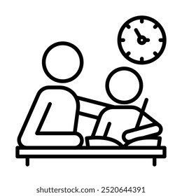 Homework Help icon line vector illustration