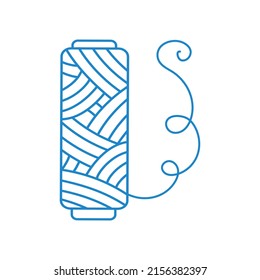 Hausaufgaben, Hobby im Doodle-Stil. Thread-Löffel. Vektorgrafik auf isoliertem Hintergrund.