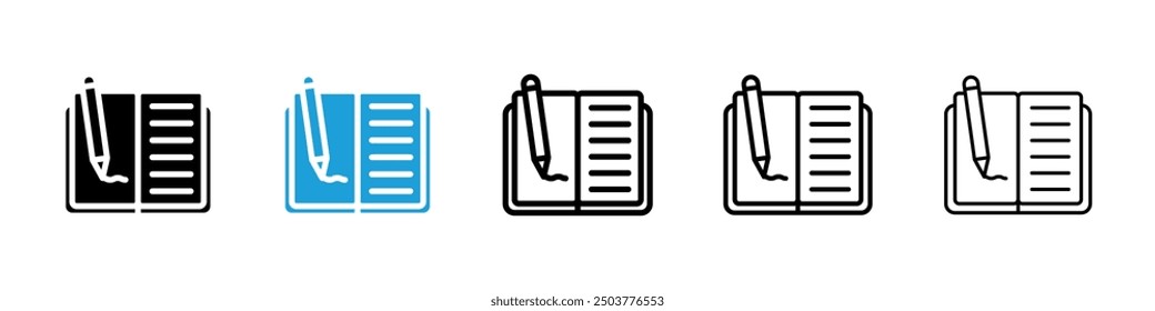 Homework icon in black and blue colors