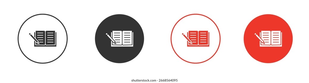 Homework icon. Black style vector icons. Isolated sign symbol