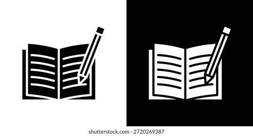 Icono de tarea. Icono de diseño plano simple en blanco y negro