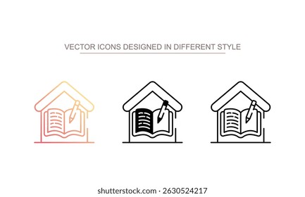 Hausaufgaben-Symboldesign mit weißem Hintergrund - Stockgrafik