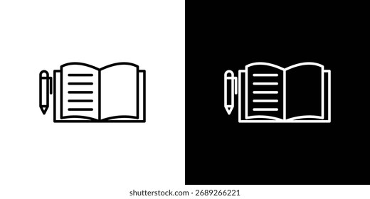 Homework icon Editable stroke vector pack, suitable for web designs.