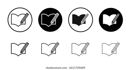 Homework icon Flat simple outline set