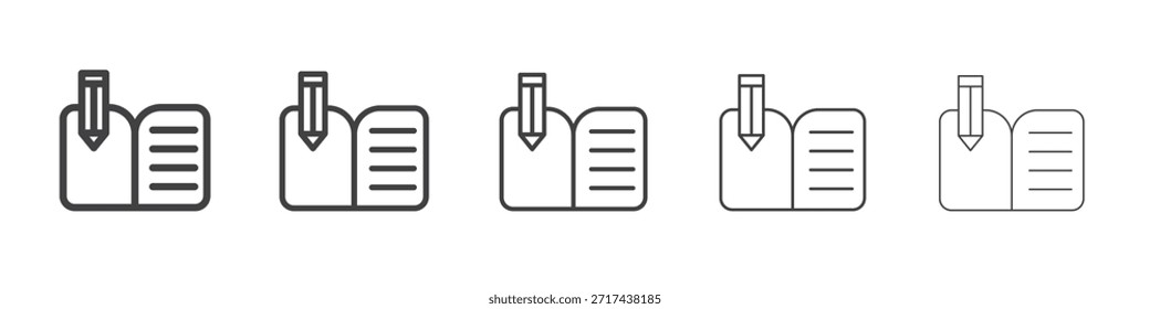 Hausaufgaben-Symbol in linearen Strichen Konzept