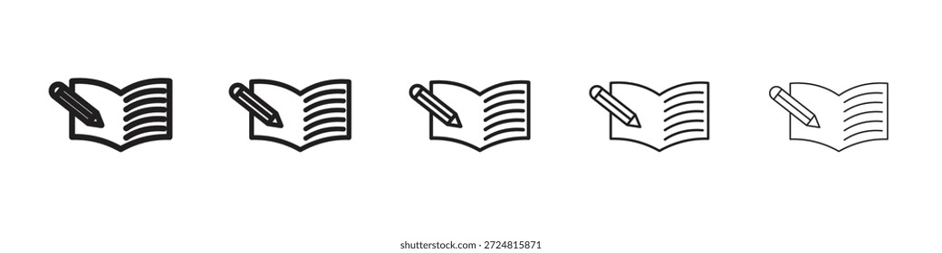 Icono de tarea Vectores lineales. Conjunto de trazos editables