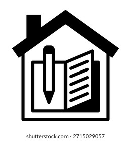 Ilustração de vetor de estilo misto do ícone da lição de casa