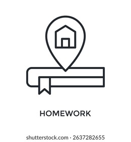 Homework Icon Outline Style. Vector Illustration For Graphic Design