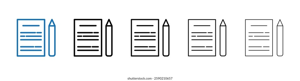 Homework icon Outline vector logo for web ui