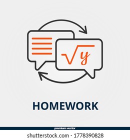 homework icon, premium bicolor homework icon.