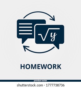 homework icon, premium filled homework icon.