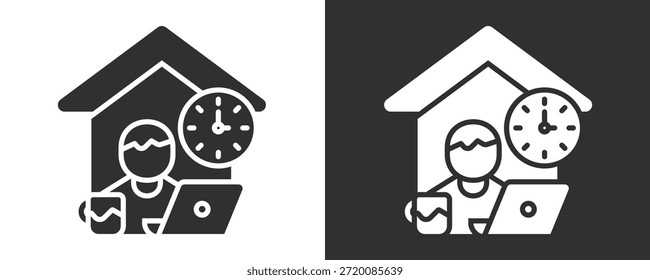 Icono De La Tarea Fijado Colección De Vector Aislada En Blanco Y Negro