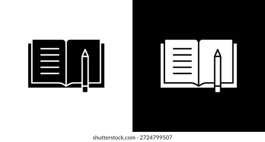 Homework icon silhouette vector flat illustration design pack.