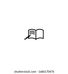 homework icon. simple, flat, black, outline.