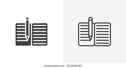 Homework icon in solid and outlined style