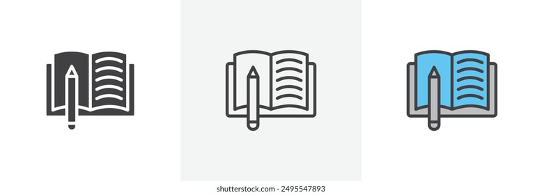 Homework icon symbol collection on white background.