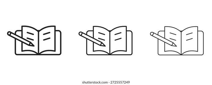 Icono de la tarea delgada línea sobre fondo blanco, Ilustración vectorial editable del movimiento