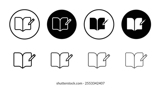 Homework icon Thin line vector illustration set