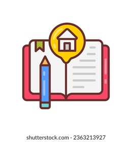 Homework icon in vector. Illustration