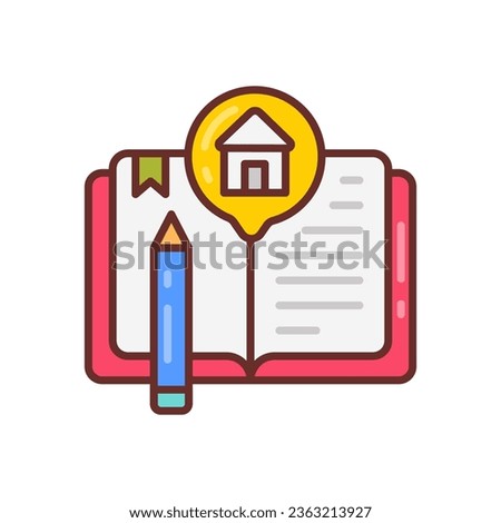 Homework icon in vector. Illustration