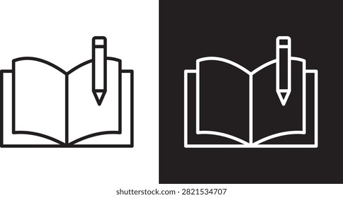 Homework icon vector line art logo..